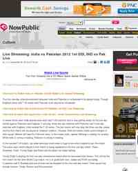 Live Streaming India vs Pakistan 2012 1st ODI: NowPublic